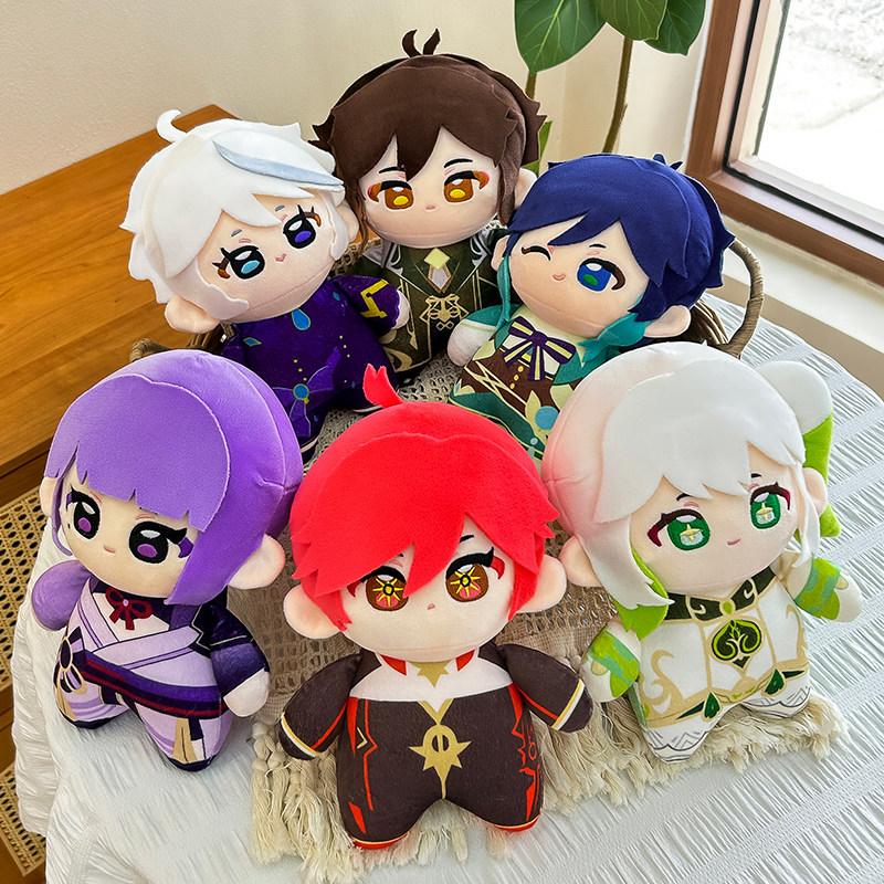 Cartoon Genshin Impact Tartaglia Kaeya Diluc Venti Xiao Klee Stuffed Figure Wanderer Furina Lyney Lynette Doll Cute Stuffed Toy