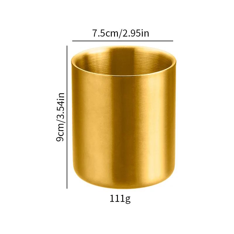 300ML Double Wall Stainless Steel Coffee Cup Without Handle Vacuum Insulated for Hot Cold Drink Use Home Office