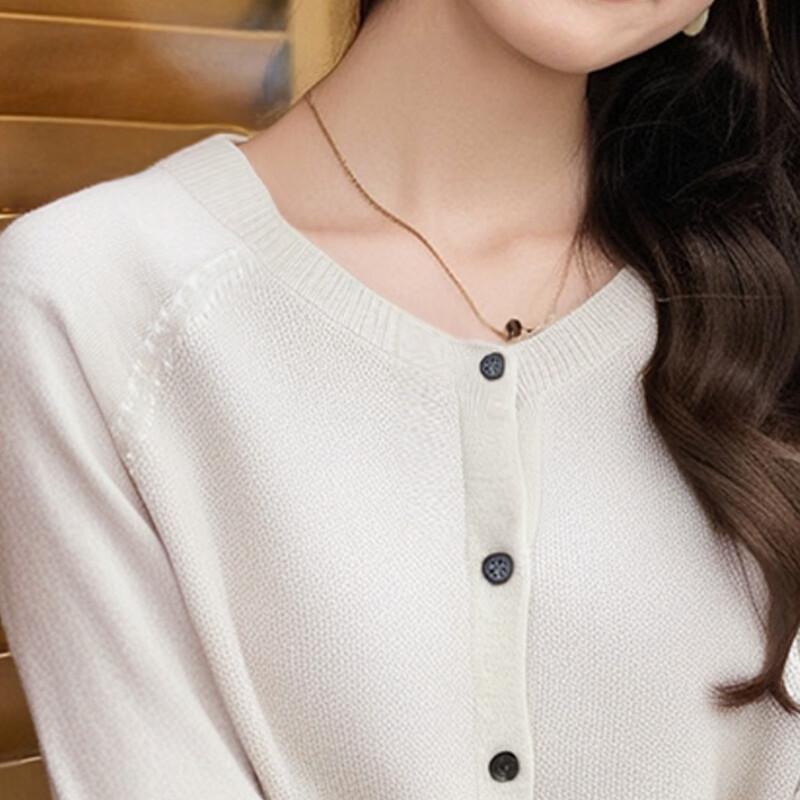 ITISF4 100% Merino Wool Round Neck Cardigan