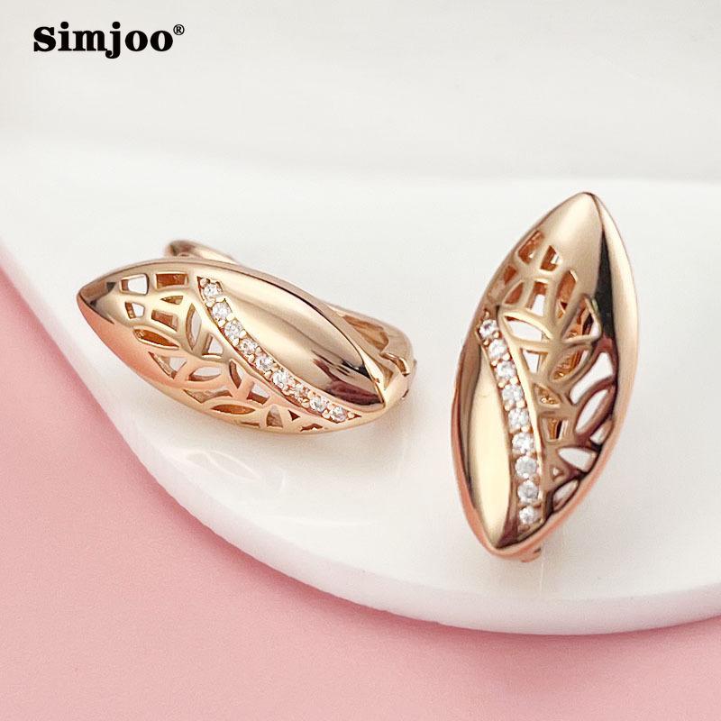 

SIMJOO серьги с цирконом, модные темпераментные серьги с простыми листьями и цирконом