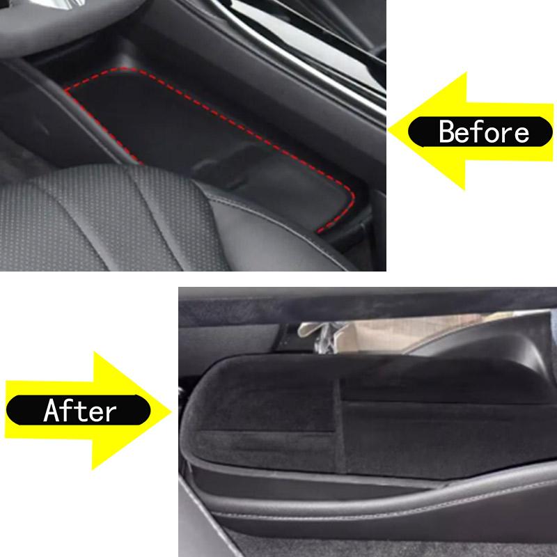 ABS Black For Mercedes Benz EQE EQS Car Center Console Storage Box Telephone Tray Organizer Organizes Car Interior Accessories