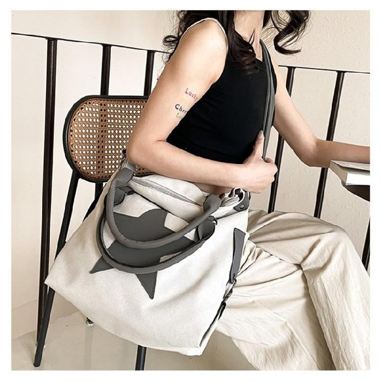 Damen Canvas Umhängetasche Ästhetische Stern Crossbody Tasche Handtasche mit großem Fassungsvermögen
