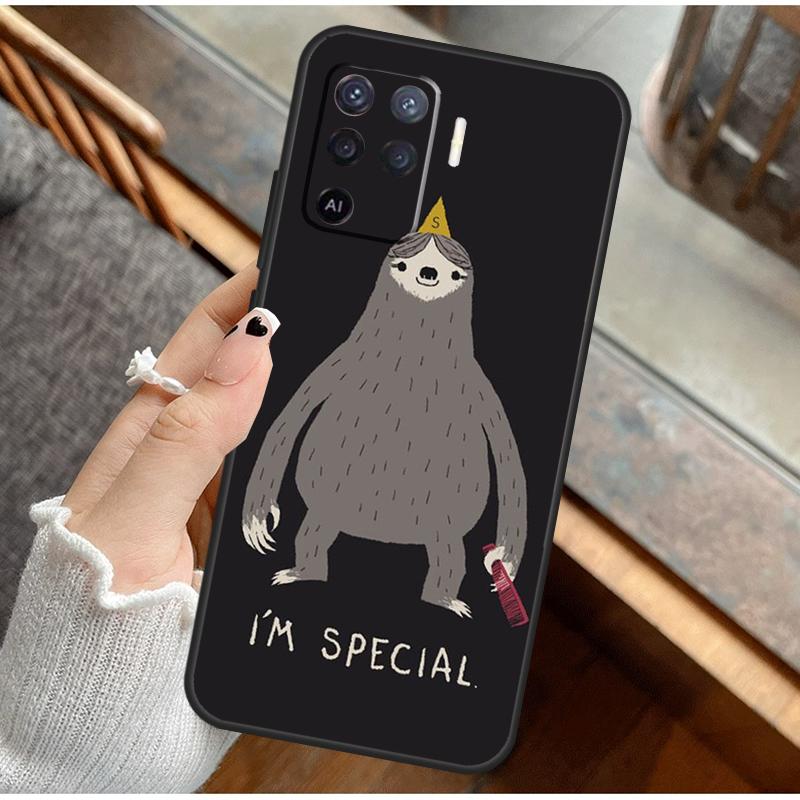Funny Cute Sloths Phone Case For Oppo A38 A58 A74 A15 A80 A60 A40 A94 A54 A98 A78 A18 A16 A76 A96 A17 A77 A57S