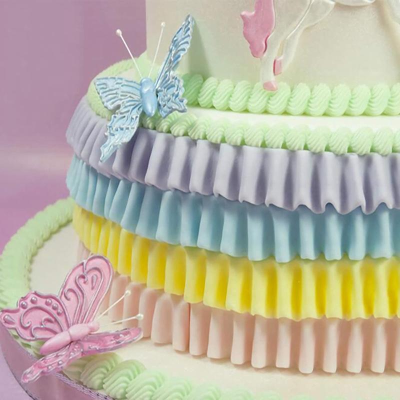 Kuchenrand Fondantform Plissierte Spitze Wellenform Rockrüsche Scrunch Sugarcraft Babyparty Küchenzubehör Gebäckwerkzeuge