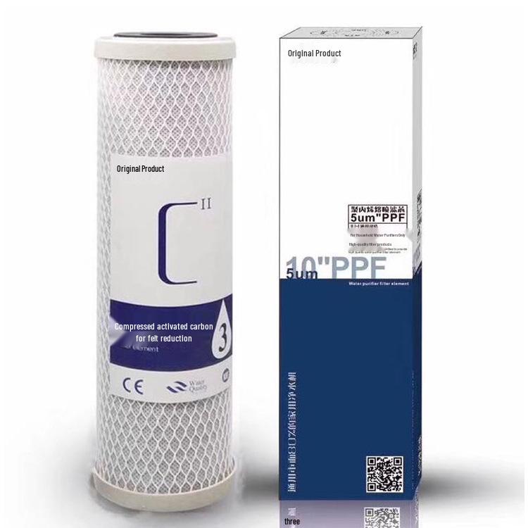 10-inch CTO Activated Carbon Filter Cartridge for Home Water Purifier, Third Stage Filtration Universal Accessory