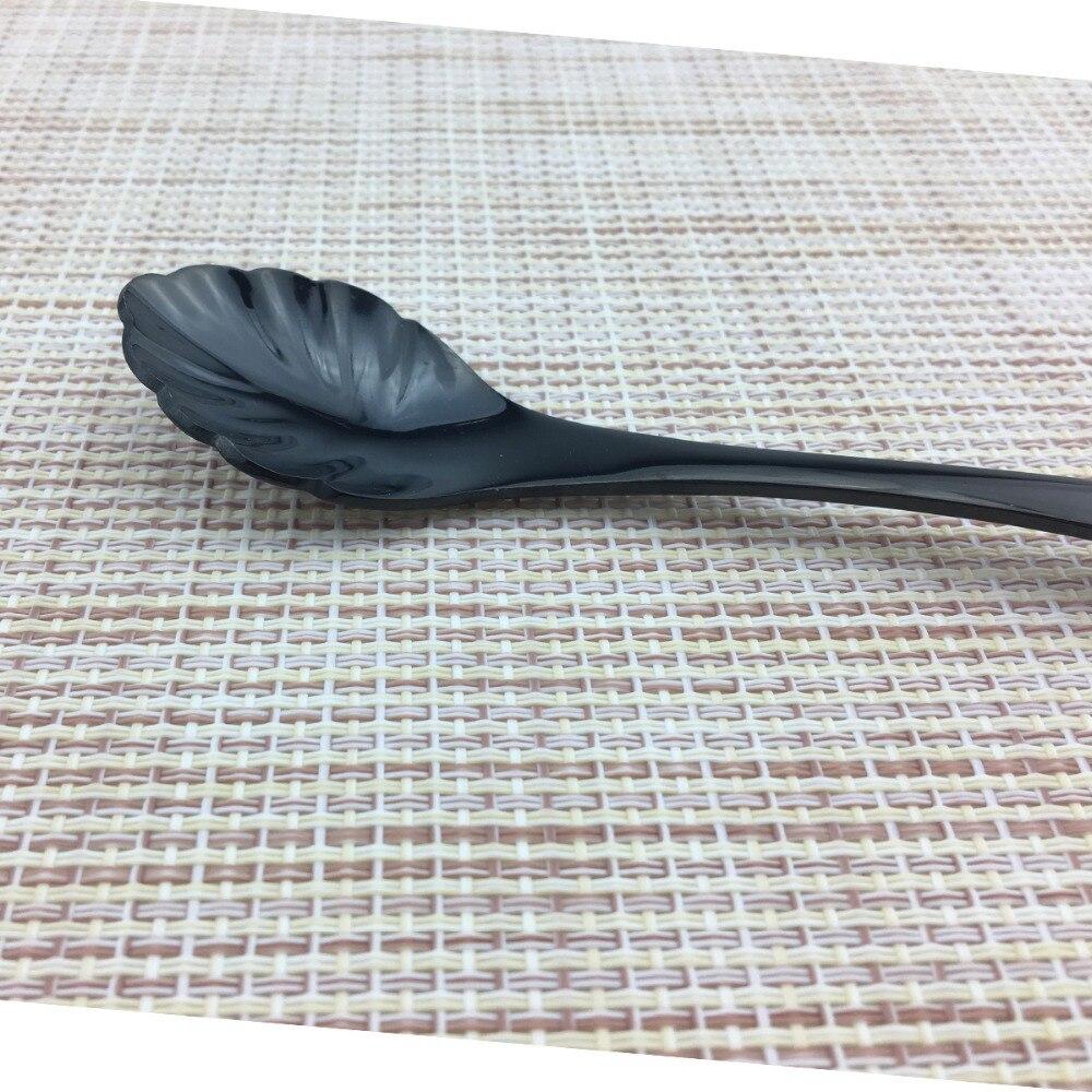 4Pcs Sugar Scoops Shiny Black 18/10 Stainless Steel Dinner set Teaspoon Soup Dessert Scoop Coffee Scoop Kitchen Accessories