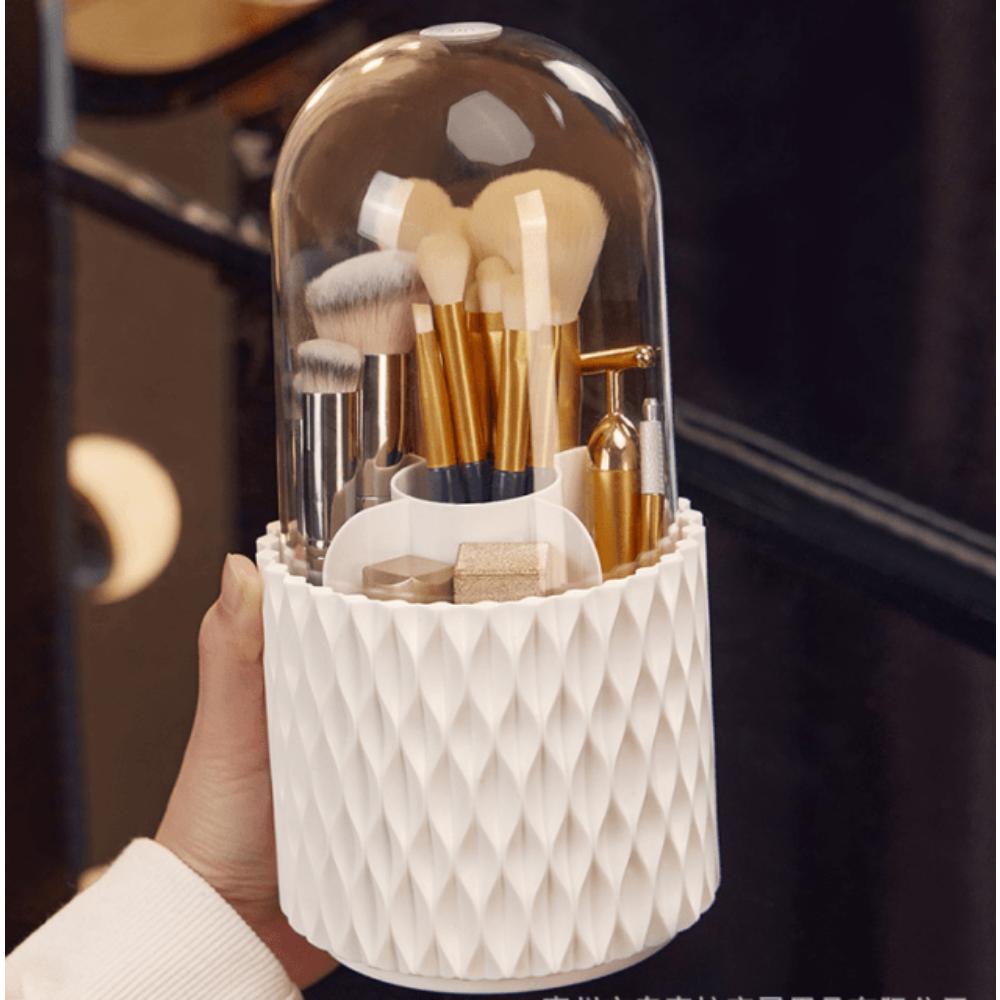 Multifunktionale, um 360 ° drehbare Aufbewahrungsbox für Make-up-Pinsel, tragbare Aufbewahrungsbox für Desktop-Kosmetik, Lippenstift, Augenbrauenstift, Lidschattenpinselhalter