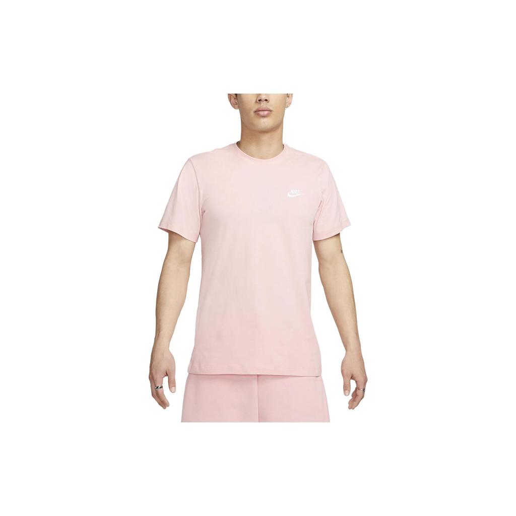 Nike T Shirts Men's Pink Crew Neck Moderate Straight Fit AR4999-686