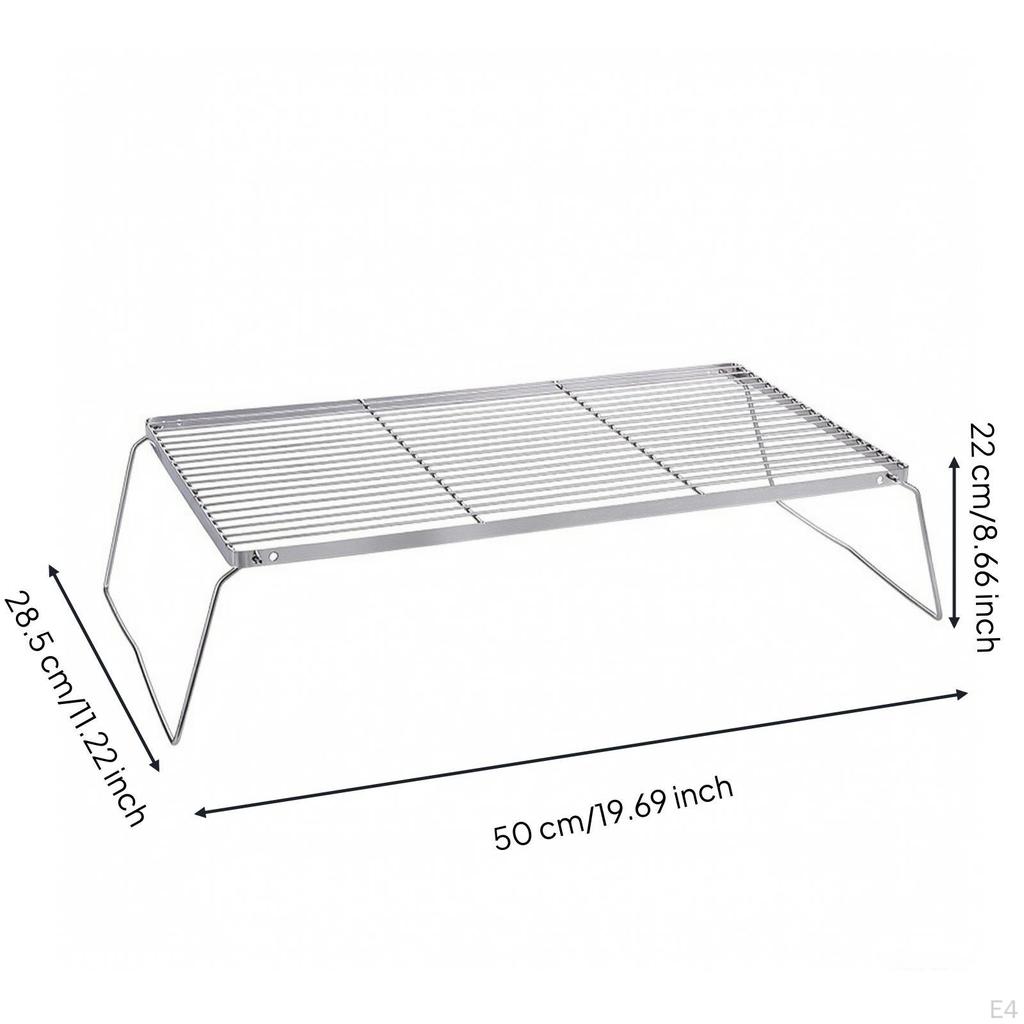 Tragbarer Trapezoid-Grillrost Verstellbarer faltbarer Grill mit Ständer