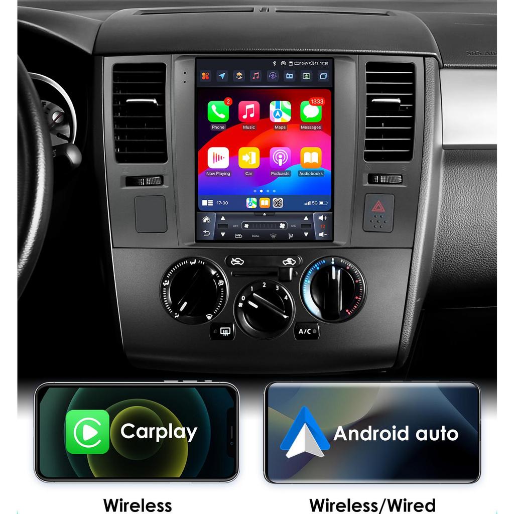 OSSURET Android-Autoradio für Nissan Tiida C11 2004–2013 Multimedia 9,7 Zoll vertikaler Bildschirm Carplay Android Auto Intelligenter Multimedia-Player RDS