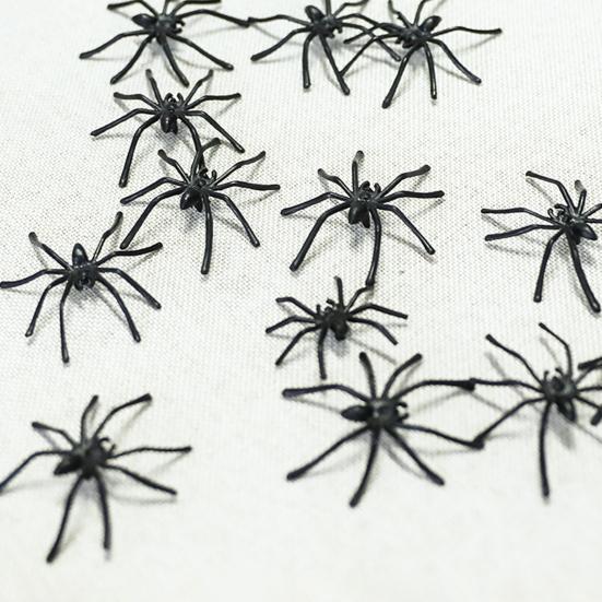 30Pcs Fake Spider Toys Realistic Appearance Small Size Prank Scary Black Spiders Halloween Decoration Photography Prop