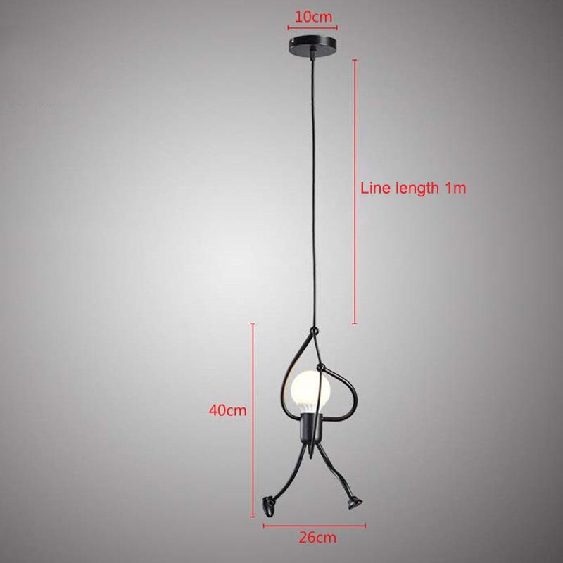 Modern Charming Hanging Chandelier Creative Iron People Lamp Elegant Hanger