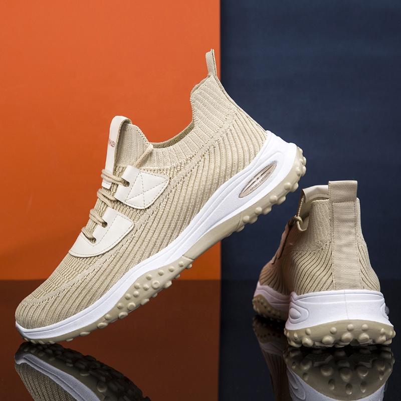 Men's Walking Shoes Elastic Knitted Upper Lightweight, Sole Cloud Comfort Pad Non-Slip Sneakers MOQ