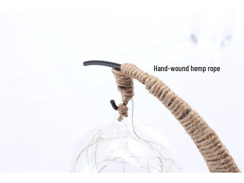 LED Star and Moon Vine Ball Desk Lamp with Hemp Rope and Iron Art - USB Decorative Night Light