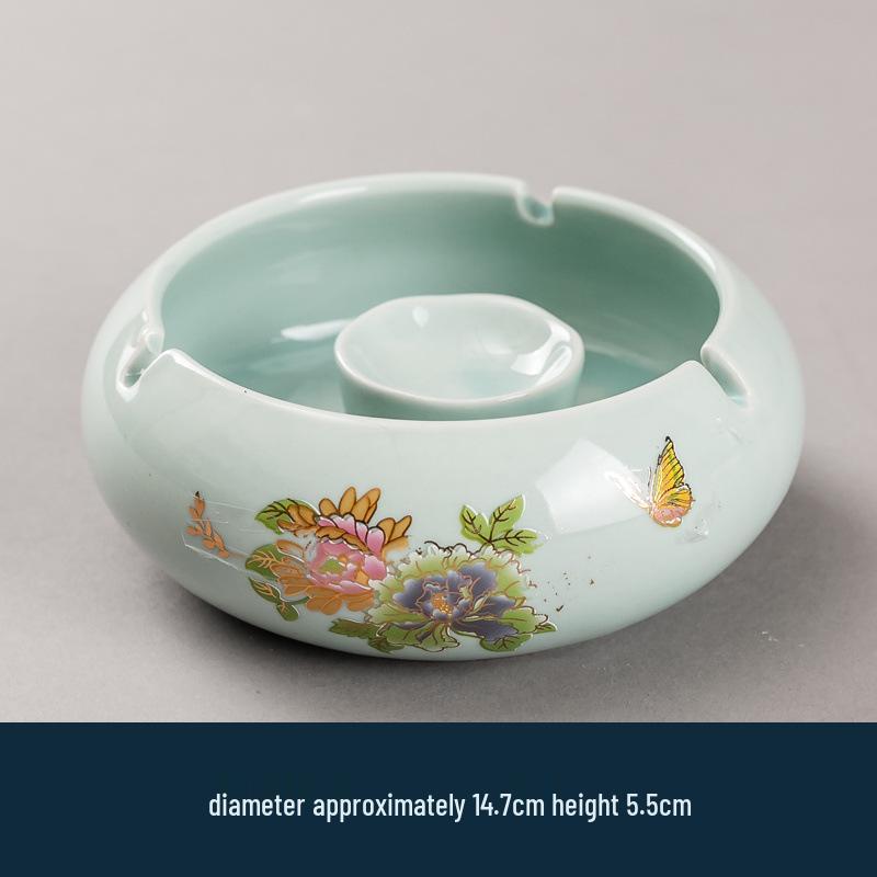 Large Vintage Ceramic Ashtray: Luxury Retro Decor for Home or Office