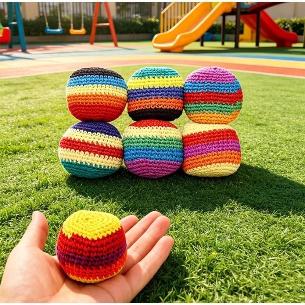 6/12/24Pcs Colorful Footbag Sacks Funny Kids Outdoor Toy Random Color Soft Juggling Balls  Beginner