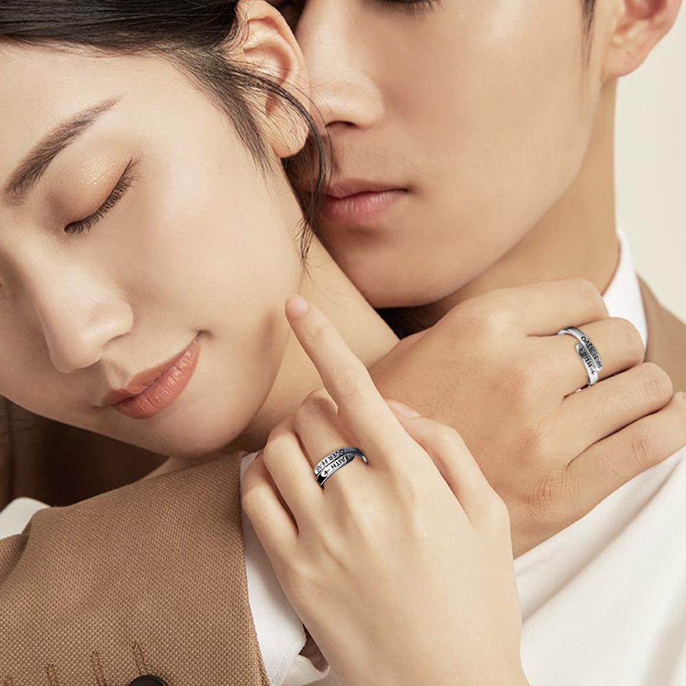 Retro Faith Men And Women Trendy Personality Line Finger Open Letter Old F D4X0