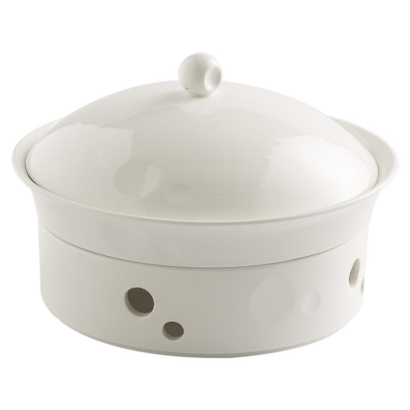 Chinese Sauerkraut Fish Heating Insulation Plate Soup Plate Hotel Tableware Commercial Open Furnace Ceramic Dry Pot Plate Boiled Meat Plate