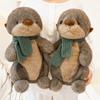 Cute Cute Scarf Otter Doll Plush Toy Sea Otter Doll Children Soothing Rag Doll Girl Birthday Gift