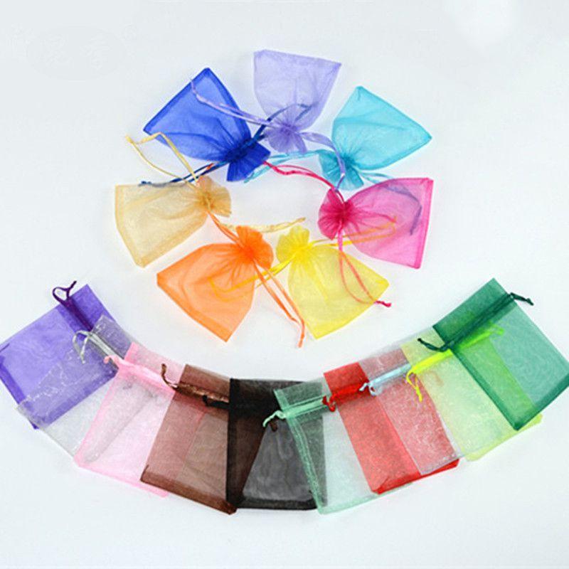 Elegant And Sheer 10pcs Drawable Organza Bags For Wedding Party Favors And Gifts