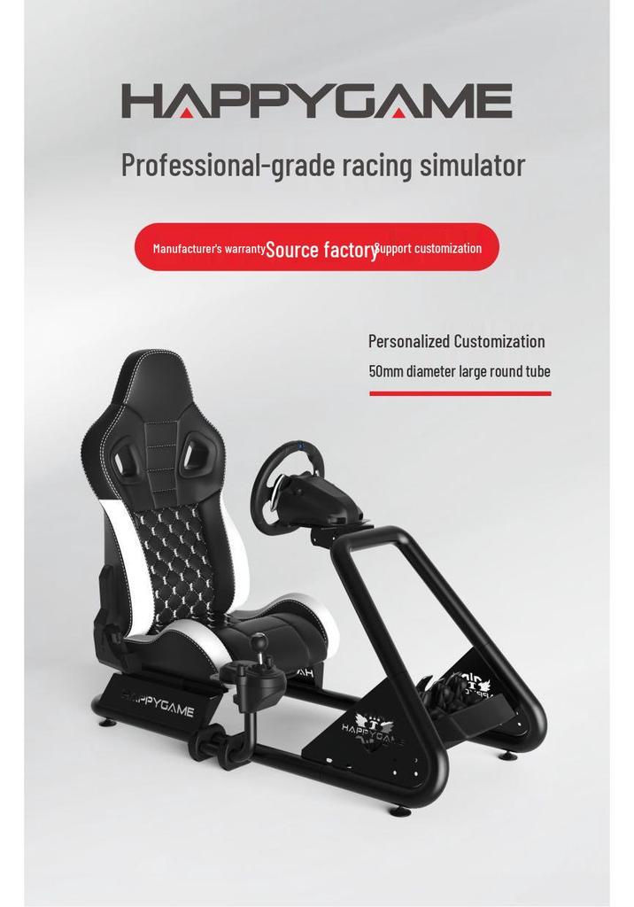 Zhongyao Racing Simulator Seat with Steering Wheel, Display, and Pedal Mounts
