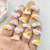 30Pcs New Cute Resin Mini Rainbow, Moon, Stars and Clouds Flat Back Manicure Parts Embellishments For Hair Bows