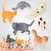 Lazy Cat Car Ornament Set: British Shorthair, Maine Coon, Calico, Orange, Silver Gradient (6 Animal Models)