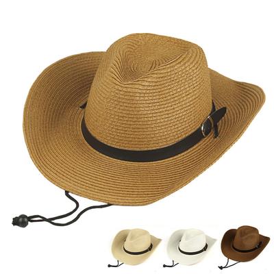 Summer Men's Fishing Cowboy Hat Resort Beach Big Edge Hat Top Hat Sun Protection Straw Hat Men's Sun Hat Sun Hat