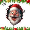 Christmas Bathroom Decorations Funny Santa Toilet Sticker, Lid Decal, Self-Adhesive, 3D Decorative Clings for Glass Hole Waterproof PVC Wall