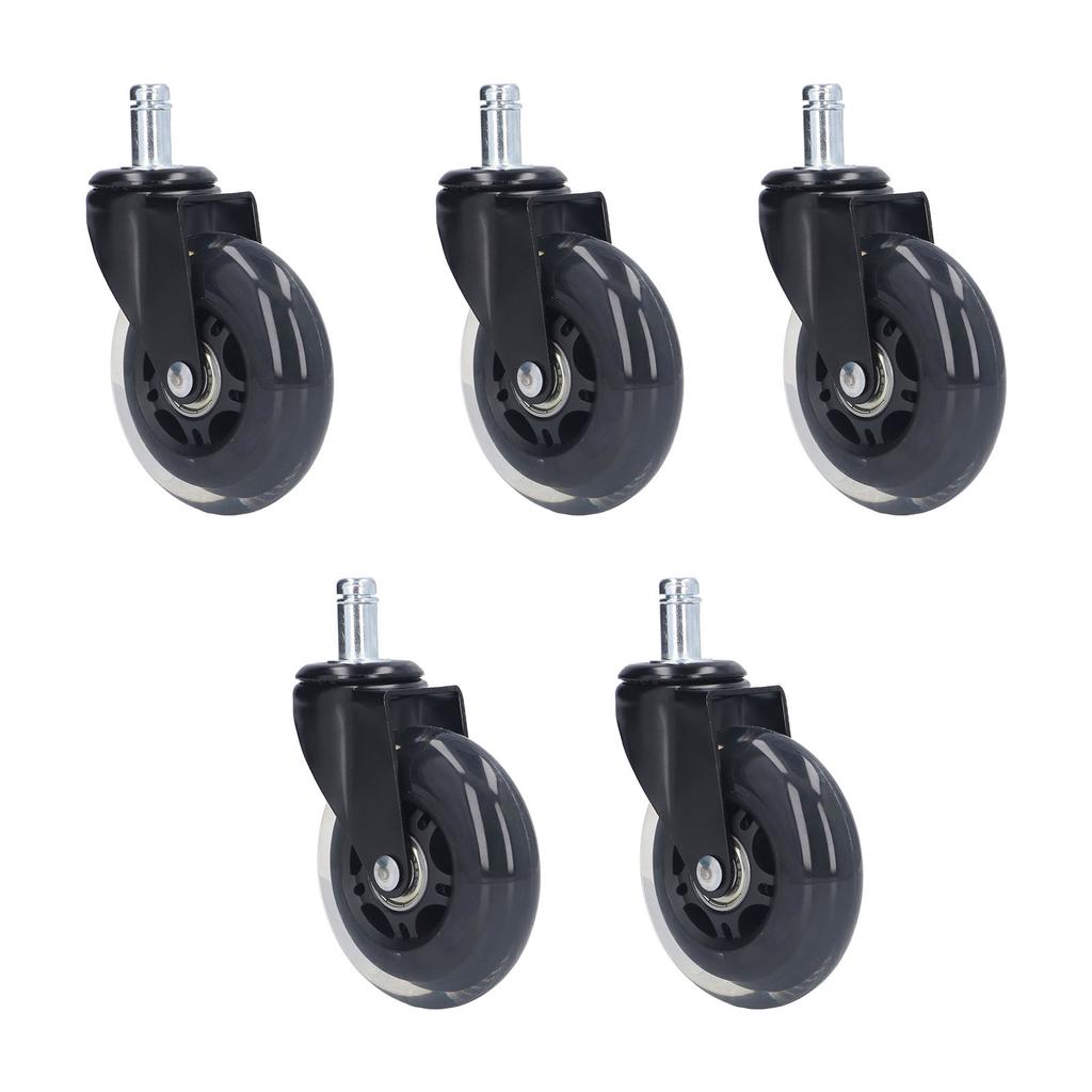 5 Pcs Chair Rotate Wheel 3in 360 Degree Noise   Scratch Resistant Straight Chair Caster for