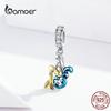 BAMOER Waiting Mermaid Pendant for Necklace Sterling Silver 925 Enamel Design Charms