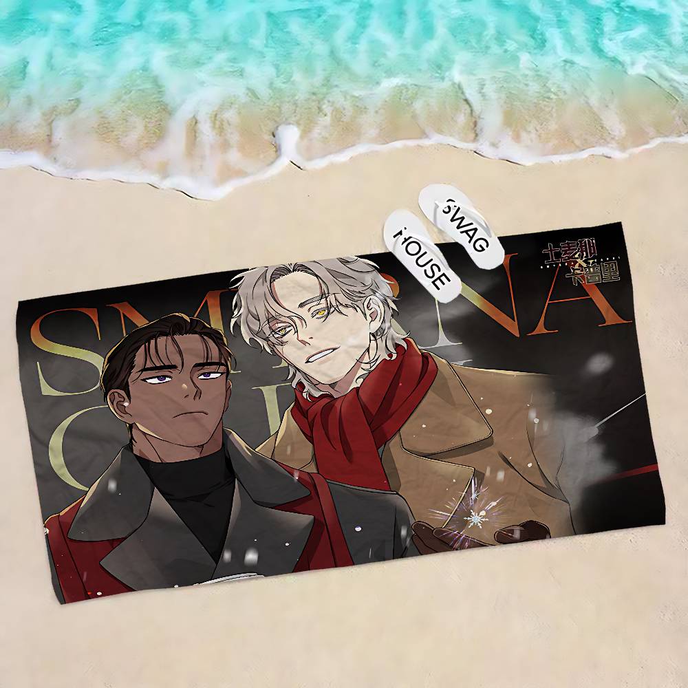 Smyrna und Capri bl Anime Große Mikrofaser Strandtücher Schnelltrocknendes Handtuch Sandstrandtücher Pooltuch für Reisen Schwimmbad Yoga