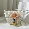 A Small Fresh Style Women's Shoulder Bag Flower Doll Decorated Coin Purse Mobile Phone Bag Woven To Make Young Ladies Love