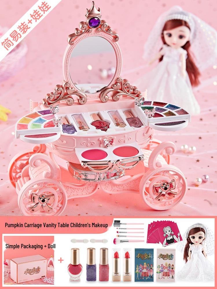 Children's Makeup Toy Set: Pretend Play Dressing Table with Lipstick & Nail Art