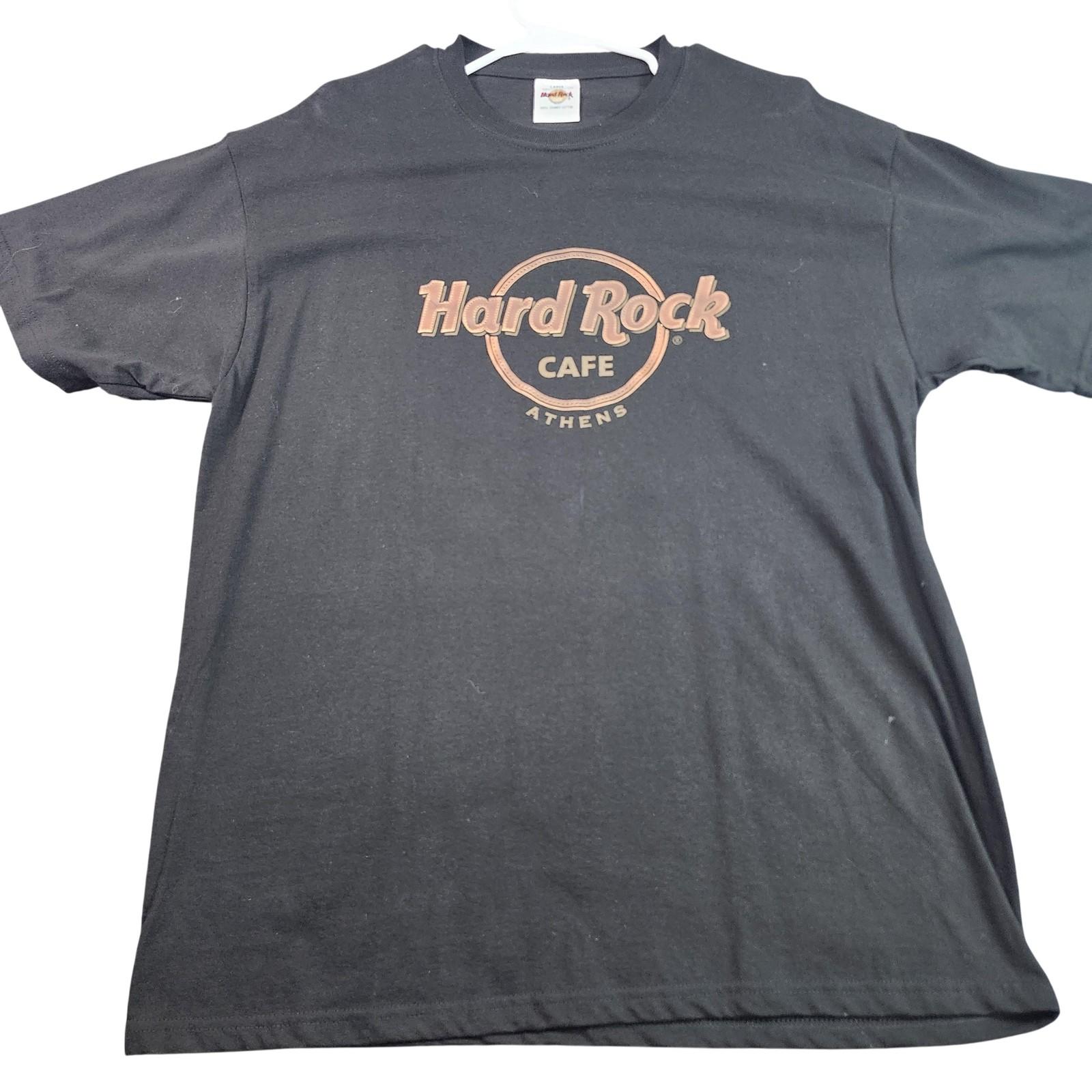 Hard Rock Cafe Shirt Mens Large Black Athens Logo Graphic Tee Music Souvenir Unisex T-Shirt S