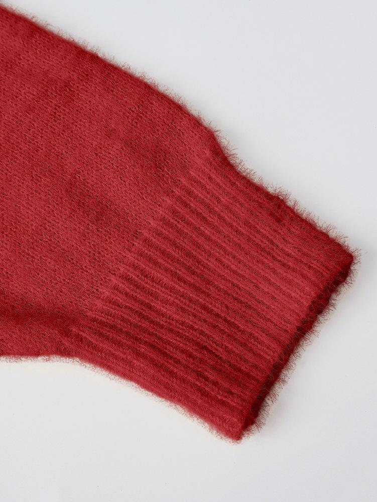 2025 A/W V-Neck Beaded Solid Color Sweater for Women