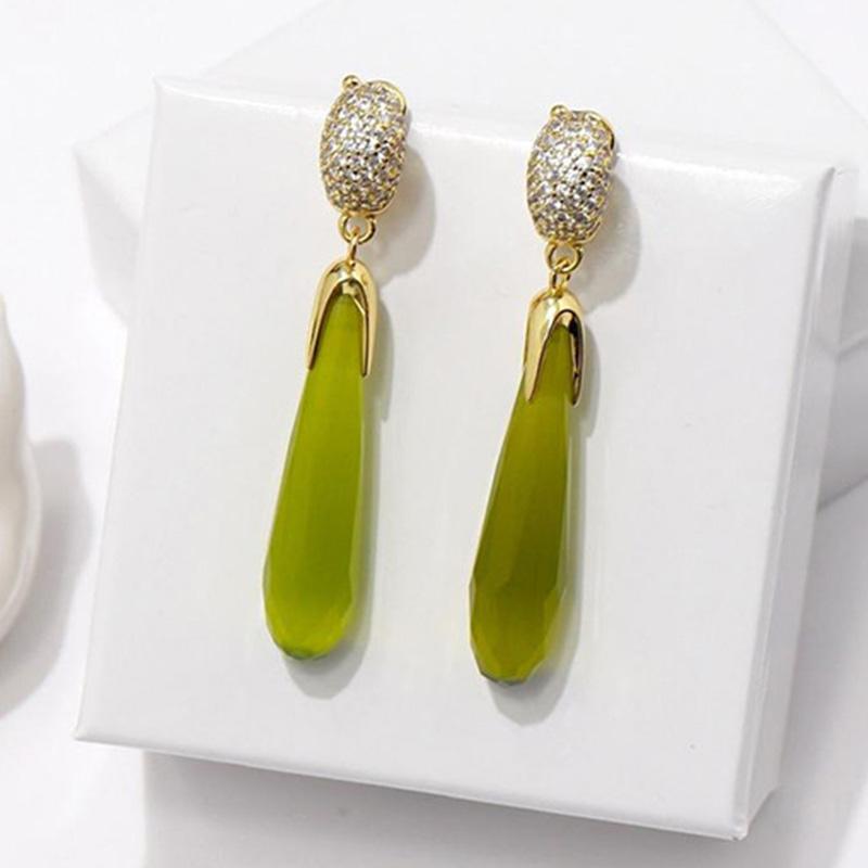 Musla Design Vintage Blue Green Purple Crystal Icicle Long Tassel Water Drop Earrings For Women Gifts High Quality Fine Jewelry