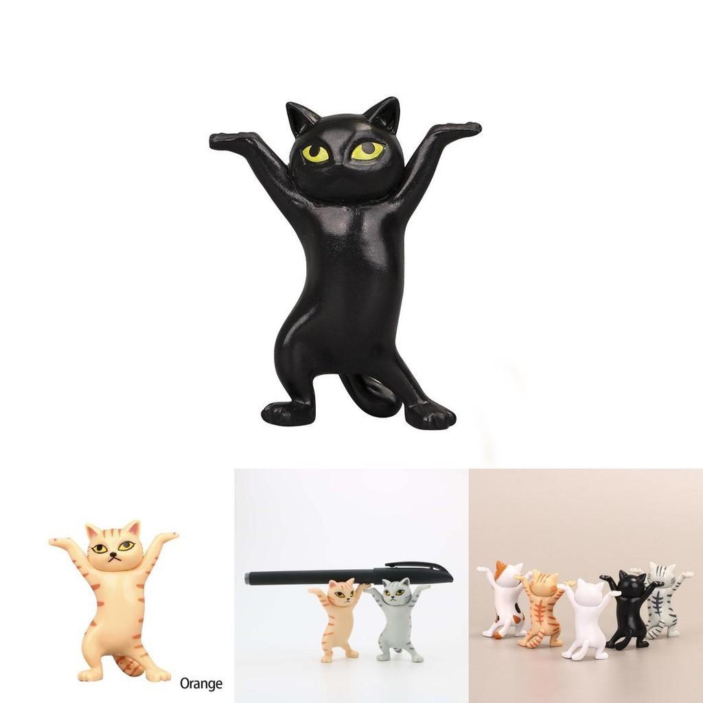 Charming Cat Figure Pen Holder Jewelry Stand And Earphone Support In Sturdy Pvc Material