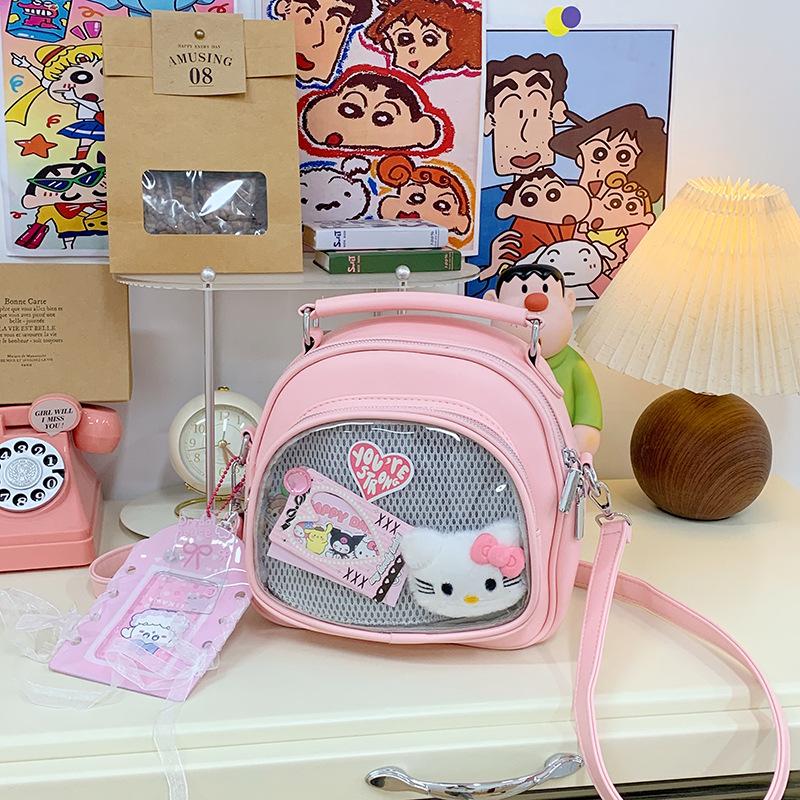 Two-dimensional Messenger Bag Schoolbag Transparent and Versatile Fashion Student Backpack Casual Backpack Tide