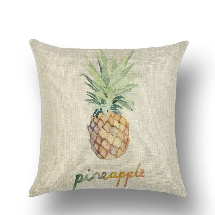 Tropical Fruit Painted Pineapple Linen Pillow Pillow Case Casual Comfortable Car Sofa Office Cushion Cover