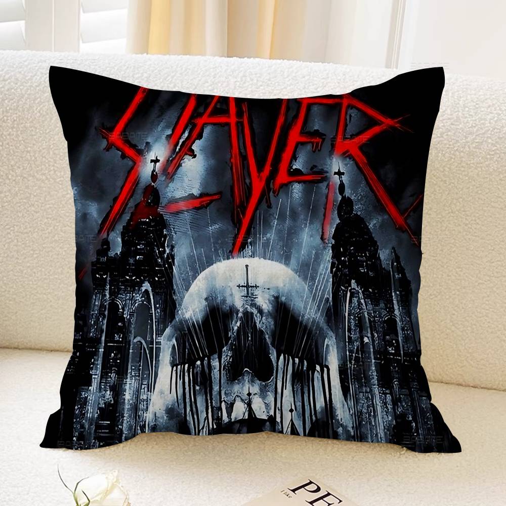 S-Slayer H-Heavy M-Metal Band 45*45cm Cushion Cover Pillow Cover Decor Pillowcase Home Pillowcase For Couch Pillow