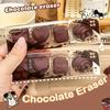 4Pcs Creative Cute Simulated Chocolate Eraser Student Rubber Eraser Kawaii Stationery Drawing Rubber Office Supplies Gifts
