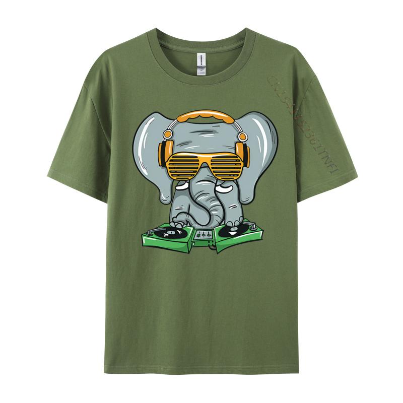 Men Tshirt Dj Elephant House Tshirts Vintage Tee Shirts Unisex ONeck Pure Cotton Tshirts Man Oversized Tops