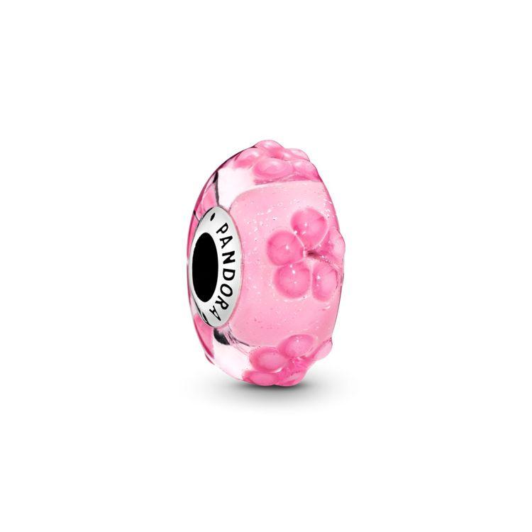 Pandora Pink Murano Glass Floral Pendant Charm Unisex Jewelry 797901 Pink,F