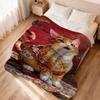 Feng Shui Fortune Cat Theme Flannel Printed Blanket Suitable for All Seasons Suitable for Living Room Office Sofa and Travel
