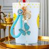 Adorable Metal Butterfly Keychain With Lucky Weaving String For Stylish Car Accessories