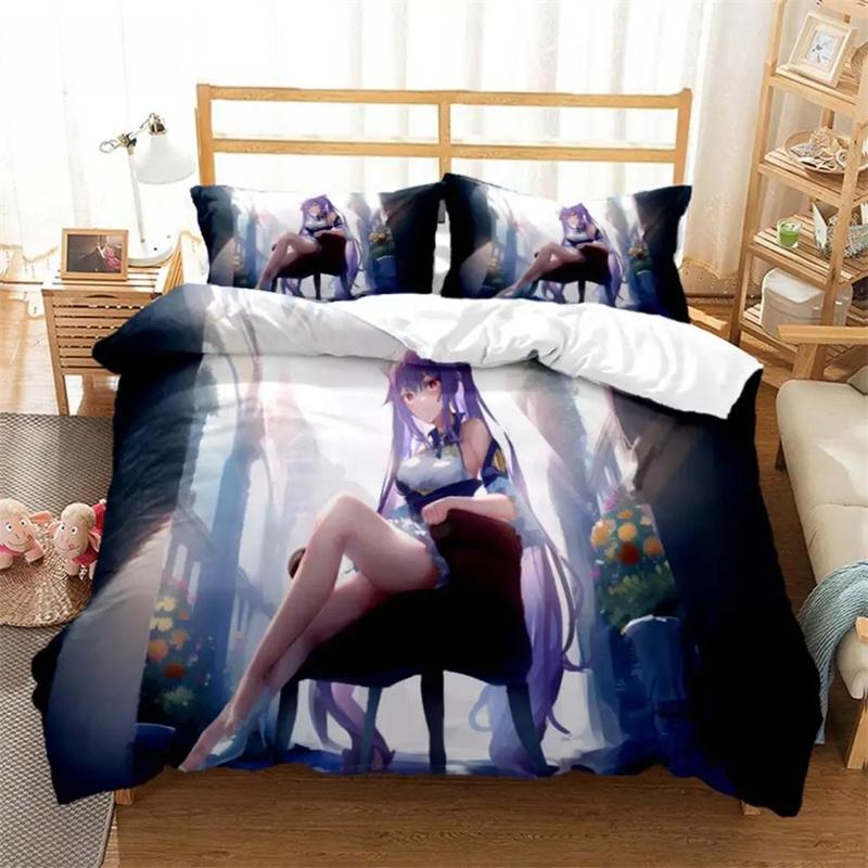 Genshin Impact Animation Cartoon Soft And Comfortable Customizable Comforter Bedding Sets Bedding Set Luxury Quilt Cover