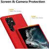 Coque pour Samsung Galaxy S22 Ultra - Rouge - Antichoc - 2 Verres Trempés - Mat - Rigide
