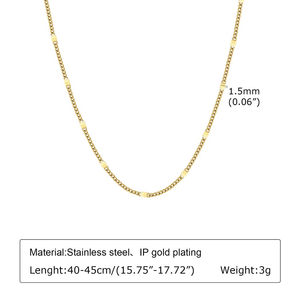 Women's Fashion Rugby Beads Chain Chokers Necklaces, Gold Color Stainless Steel Collar Necklace Gifts Jewelry To Girls Lover