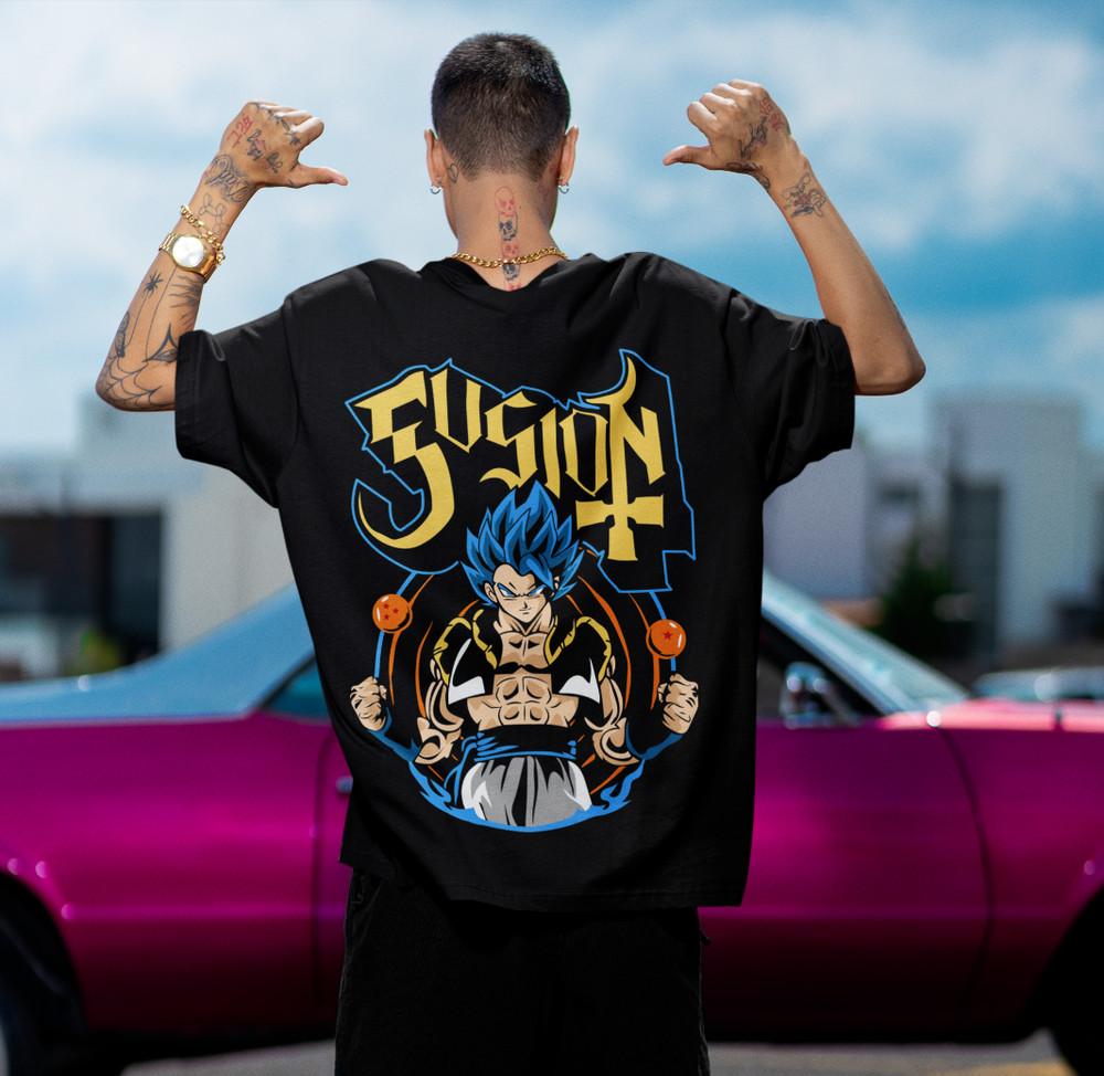

Retro Dragon Ball Manga Fusion Son Goku Vegeta Herren Bio T-Shirt 4XL